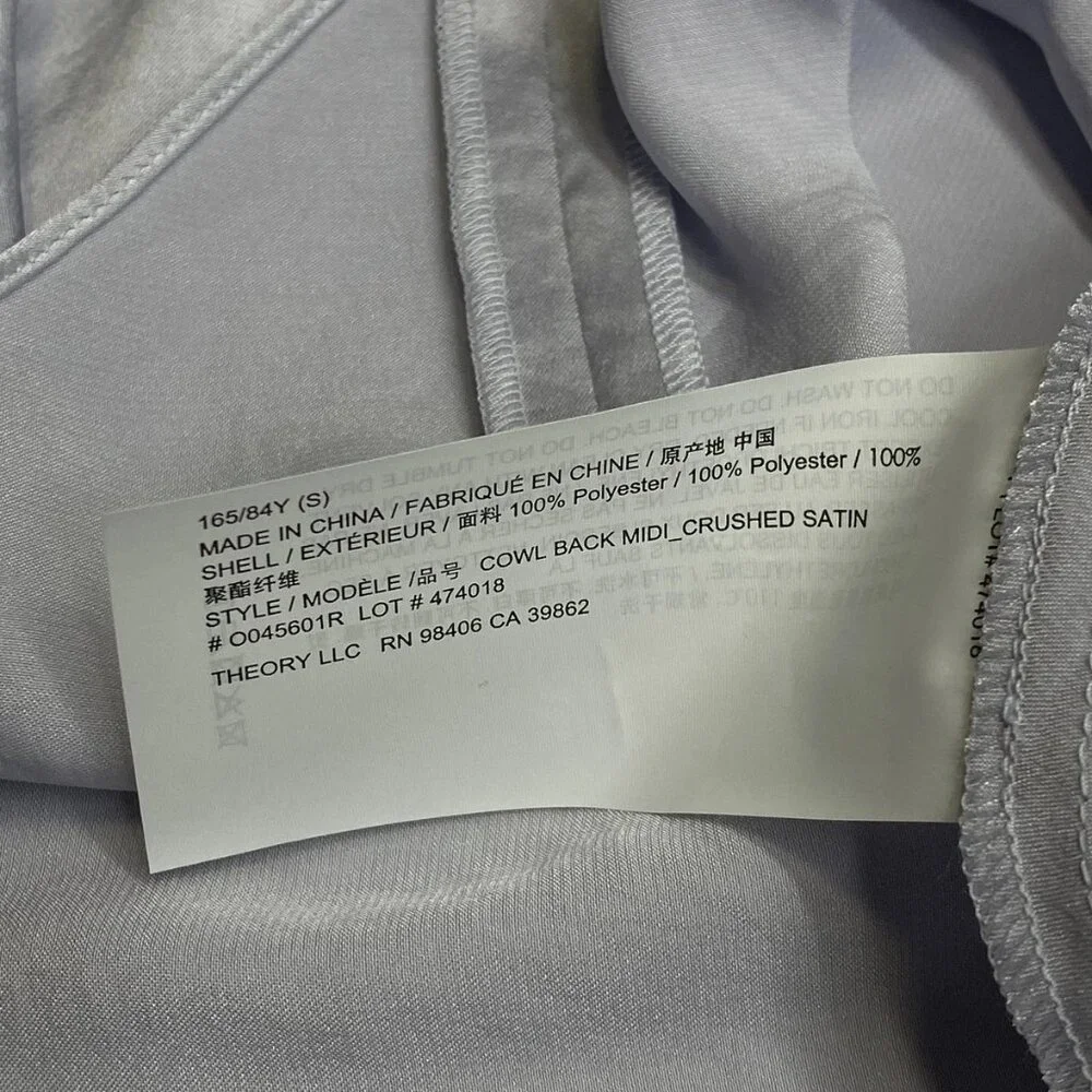 NEW THEORY Womens Maxi Dress Hydrangea Purple Size S Scoop Neck Cowl Back - Picture 8 of 10